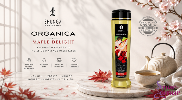 Органічна масажна олія Shunga ORGANICA &ndash; Maple Delight (240 мл) з вітаміном Е фото і опис