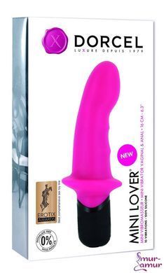 Вібратор Dorcel Mini Lover Magenta з обмежувачем, для точки G і масажу простати фото і опис