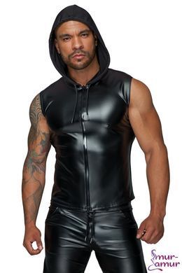 Чоловіча безрукавка з капюшоном Noir Handmade H062 Hooded Shirt, 3XL, мокрий ефект