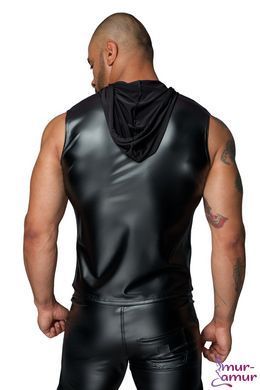 Чоловіча безрукавка з капюшоном Noir Handmade H062 Hooded Shirt, 3XL, мокрий ефект