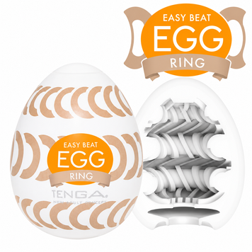 Мастурбатор-яйце Tenga Egg Ring з асиметричним рельєфом фото і опис