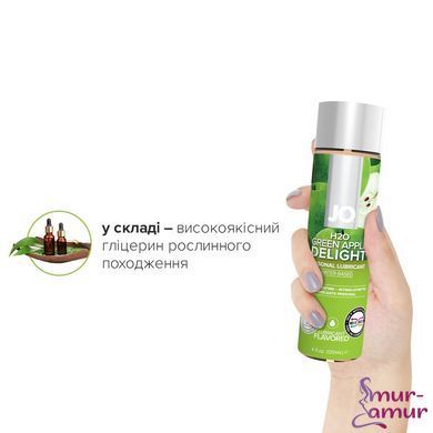 Смазка на водной основе JO H2O &mdash; Green Apple (120 мл) без сахара, растительный глицерин фото и описание