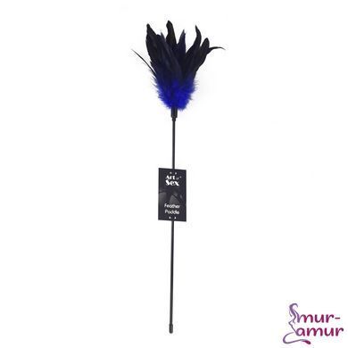 Щекоталка с пером петуха Art of Sex &ndash; Feather Paddle, синяя фото и описание