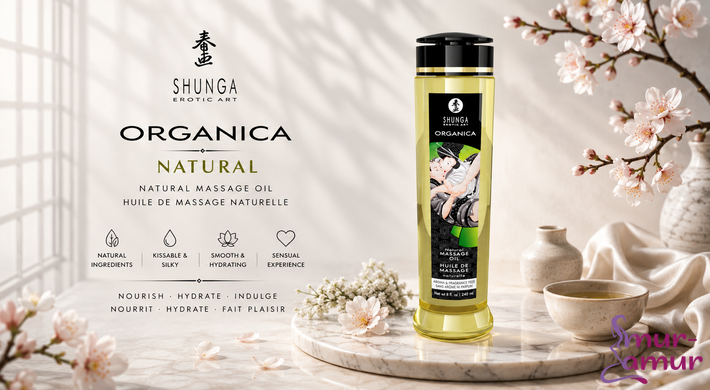 Органічна масажна олія Shunga ORGANICA &ndash; Natural (240 мл) з вітаміном Е фото і опис