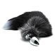 Металлическая анальная пробка Лисий хвост Alive Black And White Fox Tail L фото