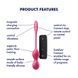 Вагинальные смарт-шарики с вибрацией Satisfyer Love Birds 2 Connect App Red, 86 г, пульт ДУ фото