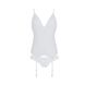 Корсет Passion Ursula Corset white L/XL, с пажами, трусики с ажурным декором и открытым шагом фото