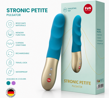Мини-пульсатор Fun Factory STRONIC PETITE deep sea blue, 8 режимов, подходит для начинающих