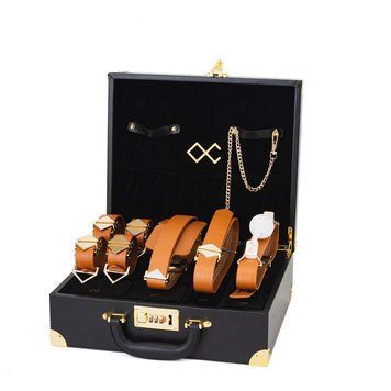 БДСМ-набір LOCKINK Moonlight Treasure Chest, коричневий, натуральна шкіра фото і опис
