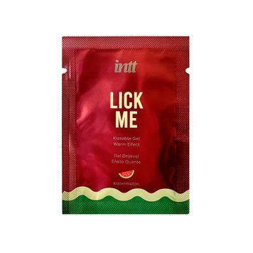 Пробник геля для оральных ласк с согревающим эффектом INTT Lick Me Kissable Gel Watermelon 2 мл фото и описание