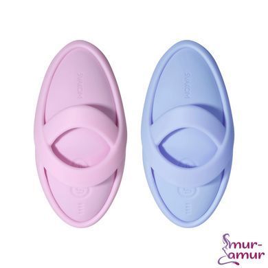 Смарт-вибратор для клитора Svakom Echo 2 Sky Blue, подогрев до 38 &deg;C, съемная насадка на палец