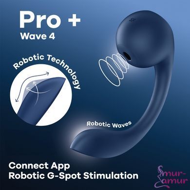 Смарт-стимулятор точки G + вакуумный стимулятор клитора Satisfyer Pro+ Wave 4 Connect App фото и описание