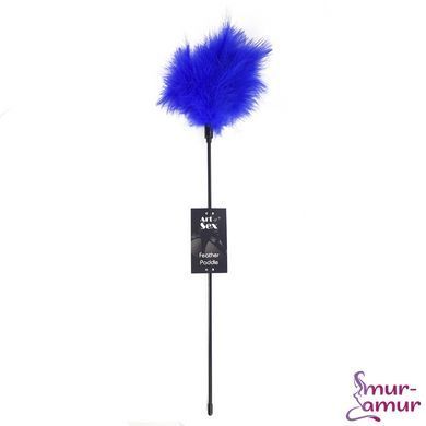 Щекоталка с пером индюка Art of Sex &ndash; Feather Paddle, синяя фото и описание