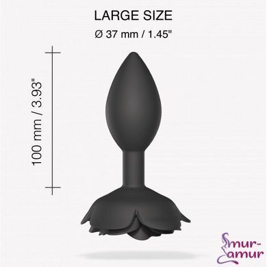 Силиконовая анальная пробка Love To Love OPEN ROSES L SIZE - BLACK ONYX