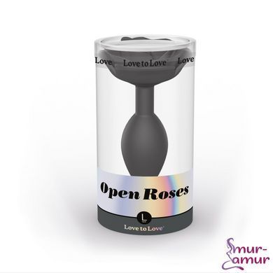 Силиконовая анальная пробка Love To Love OPEN ROSES L SIZE - BLACK ONYX