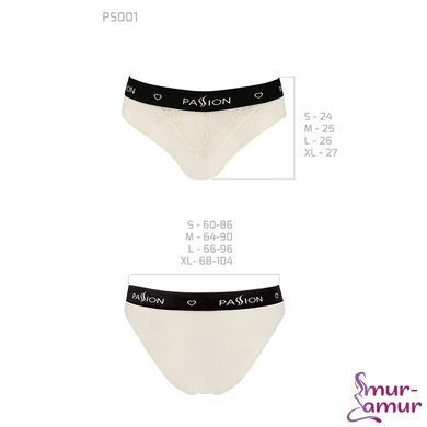 Трусики з широкою гумкою і мереживом Passion PS001 PANTIES S, ecru фото і опис