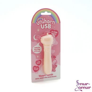 Вибратор-единорожка Unihorn USB Bullet &ndash; Heart Throb, вибропуля, USB-зарядка, 10 режимов