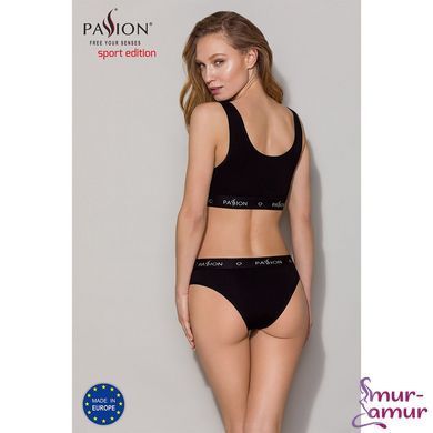 Трусики-сліпи з бавовни та еластаном Passion PS004 PANTIES L, black фото і опис