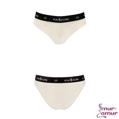Трусики з широкою гумкою і мереживом Passion PS001 PANTIES S, ecru фото і опис