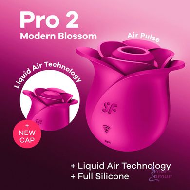 Вакуумный клиторальный стимулятор Satisfyer Pro 2 Modern Blossom, технология Liquid Air фото и описание