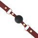 Силіконовий кляп Liebe Seele Wine Red Ball Gag, діаметр кульки 4,3 см, ремінь із натуральної шкіри фото