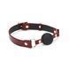 Силіконовий кляп Liebe Seele Wine Red Ball Gag, діаметр кульки 4,3 см, ремінь із натуральної шкіри фото