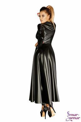 Сукня-плащ з мокрим ефектом Noir Handmade F128C Powerwetlook gown coat, XL фото і опис