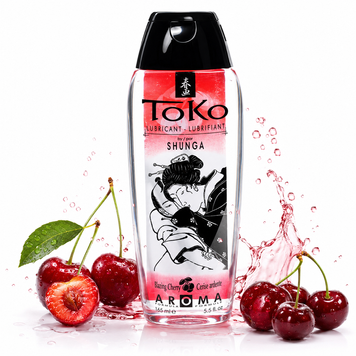 Лубрикант на водной основе Shunga Toko AROMA &ndash; Blazing Сherry (165 мл), не содержит сахара фото и описание