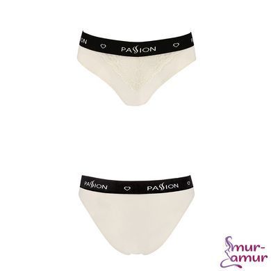 Трусики з широкою гумкою і мереживом Passion PS001 PANTIES XL, ecru фото і опис