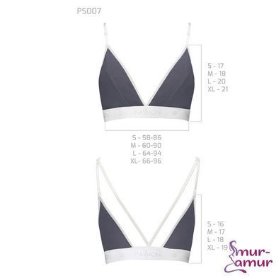 Спортивный топ с двойными бретелями Passion PS007 TOP XL, dark grey фото и описание