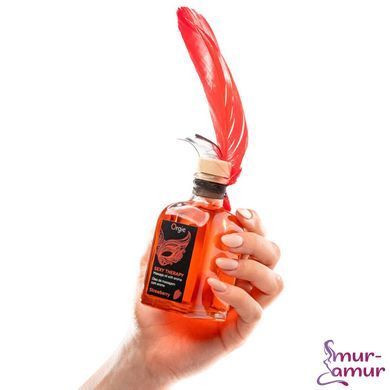 Набір для масажу Orgie &ndash; Sexy Therapy Strawberry (100 мл), їстівна розігрівальна олія + пір&rsquo;їнка