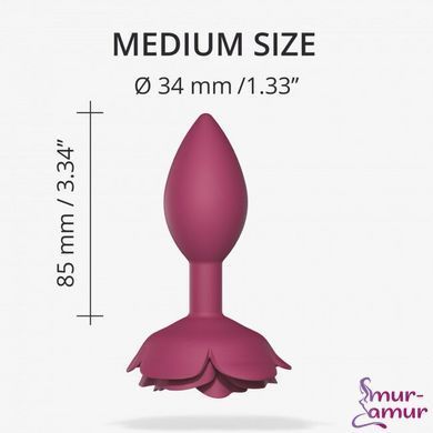 Силиконовая анальная пробка Love To Love OPEN ROSES M SIZE - PLUM STAR