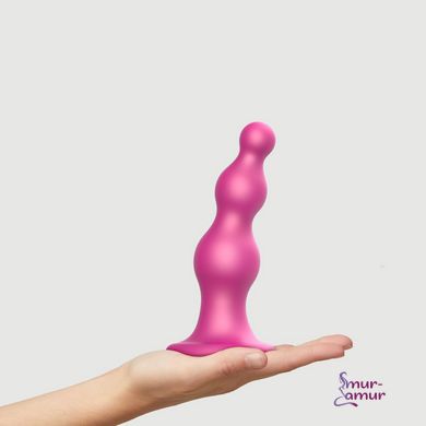 Насадка для страпона Strap-On-Me Dildo Plug Beads Framboise Metallic L фото и описание