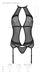 Корсет с пажами Passion SATARA CORSET L/XL black, стринги, кружево, застежки спереди и сзади фото