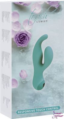 Вибратор-кролик с сенсорным управлением Touch by SWAN - Solo Teal, глубокая вибрация, для точки G фото и описание