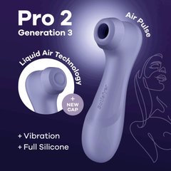 Вакуумный клиторальный стимулятор Satisfyer Pro 2 Generation 3 with Liquid Air Lilac фото и описание