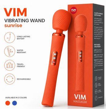 Вібромасажер Fun Factory VIM Vibrating Wand sunrise orange, суперпотужний та легкий, до 6 годин роботи