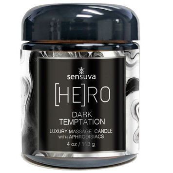 Масажна свічка Sensuva [HE]RO Dark Temptation Massage Oil Candle 113г фото і опис