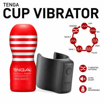 Вібронасадка Tenga CUP VIBRATOR, 7 режимів, 1 мастурбатори в комплекті