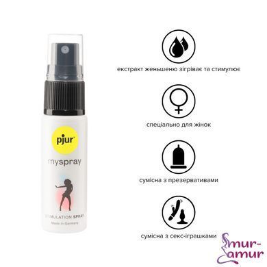 Возбуждающий спрей для женщин pjur myspray 20 мл, с экстрактом алоэ, эффект покалывания фото и описание