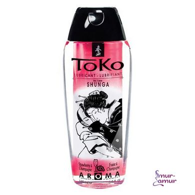 Лубрикант на водной основе Shunga Toko AROMA - Sparkling Strawberry Wine (165 мл), не содержит сахар фото і опис