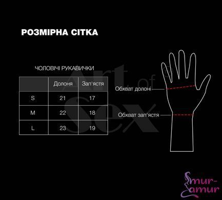 Лакированные мужские перчатки без пальцев Art of Sex - Jeyson, цвет черный, размер S