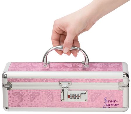 Кейс для зберігання секс-іграшок BMS Factory - The Toy Chest Lokable Vibrator Case Pink з кодовим за фото і опис