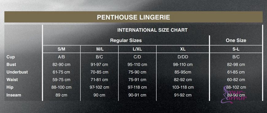 Комплект з прозорим пеньюаром та мініатюрними стрінгами Penthouse - Midnight Mirage Black XL фото і опис