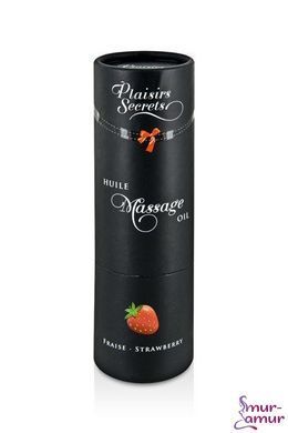 Массажное масло Plaisirs Secrets Strawberry (59 мл) с афродизиаками, съедобное, подарочная упаковка фото и описание