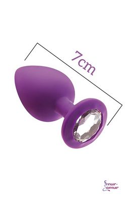 Анальная пробка с кристаллом MAI Attraction Toys №47 Purple, длина 7см, диаметр 2,5см фото и описание