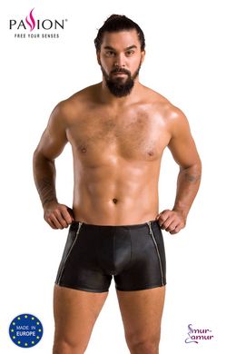 Мужские кожаные боксеры с молниями Passion 049 Short Matt L/XL Black фото и описание