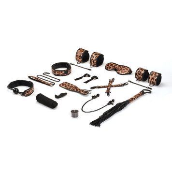 БДСМ-набір Liebe Seele Leopard Print 13pcs set, 13 предметів фото і опис