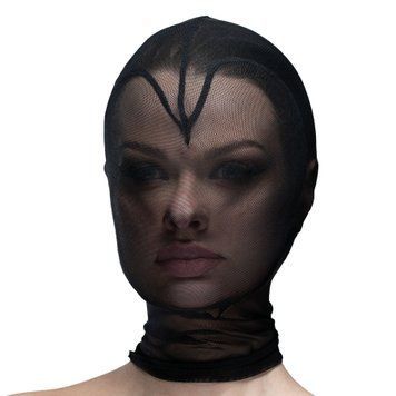 Маска серце сітка із повністю закритим обличчям Feral Feelings - Hearts Mask Black/Black фото і опис
