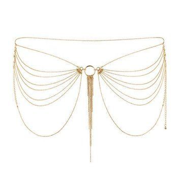 Цепочка на трусики или лиф Bijoux Indiscrets MAGNIFIQUE Waist Chain - Gold, украшение на тело фото и описание